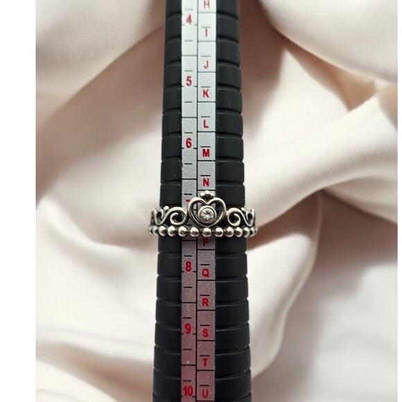 PANDORA Sterling Silver Princess Tiara Crown Vintage Ring - Size 7.5 - Picture 7 of 7